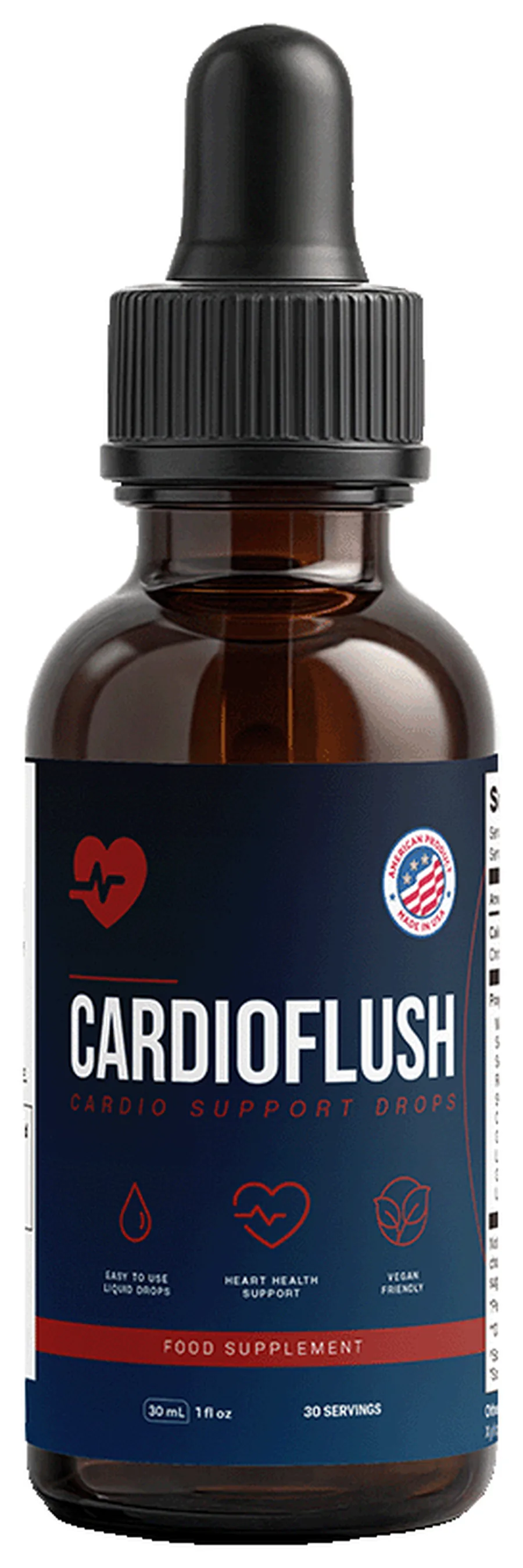 CardioFlush cardio support drops bottle, 30 mL liquid dropper